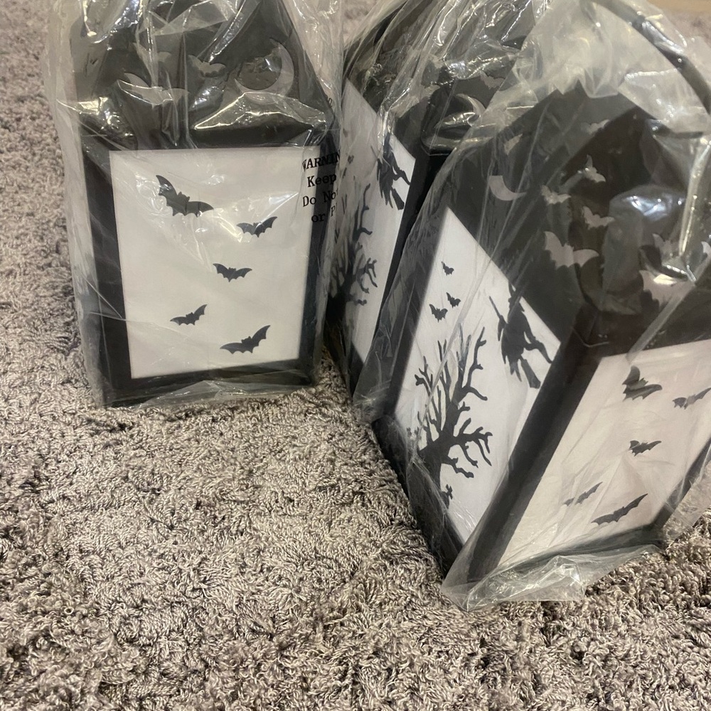 Halloween Black Decorative Lanterns Set of 3 - Picture 5 of 5